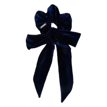 Consuela Scrunchie with Ties Navy Velvet